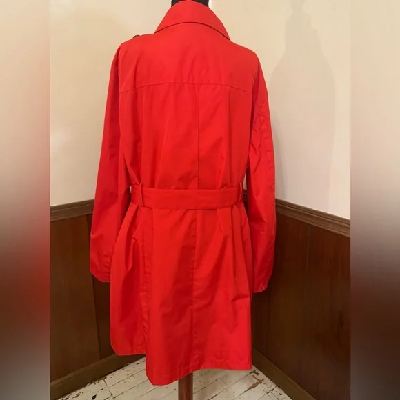 Nine West Red Trench Coat XXL – Double Breasted Belted Jacket NWT - Picture 3 of 10